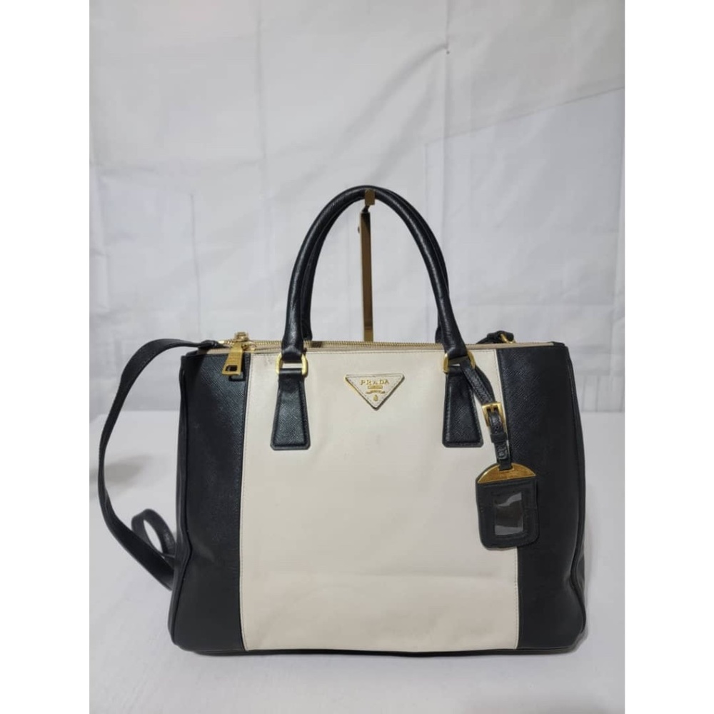Prada Black and Cream Satchel medium